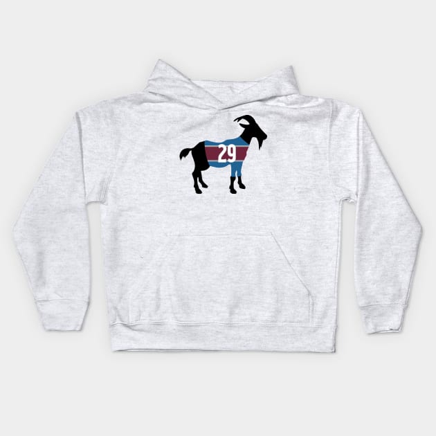 Nathan MacKinnon GOAT Kids Hoodie by cwijeta